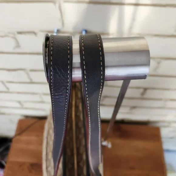 Euc Coach Gallery Khaki Jacquard Zip Top Shoulder Bag Purse - Picture 7 of 15